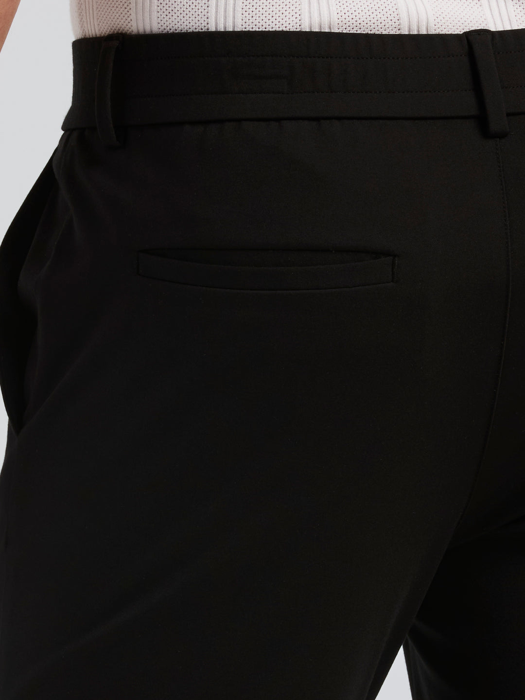 Slim Fit Drawstring Knit Chino (Black) 