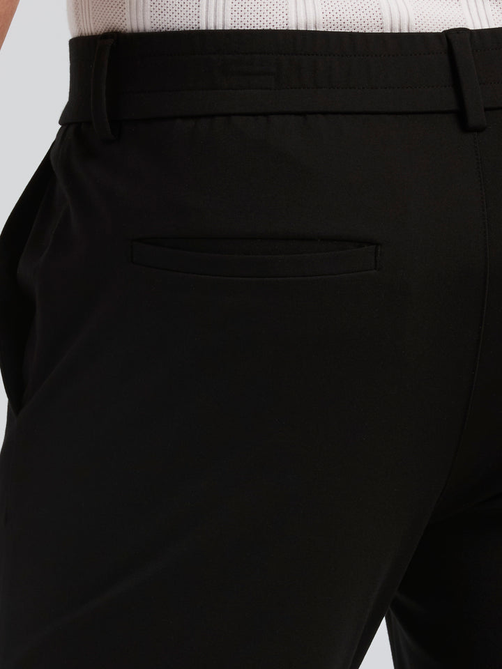 Slim Fit Drawstring Knit Chino (Black) 