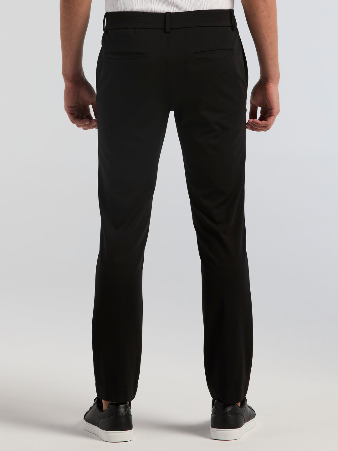 Slim Fit Drawstring Knit Chino (Black) 