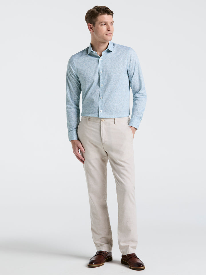 Slim Fit Flat Front Chino Pant (Natural Linen) 