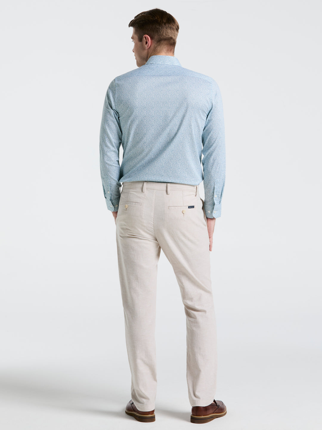 Slim Fit Flat Front Chino Pant (Natural Linen) 
