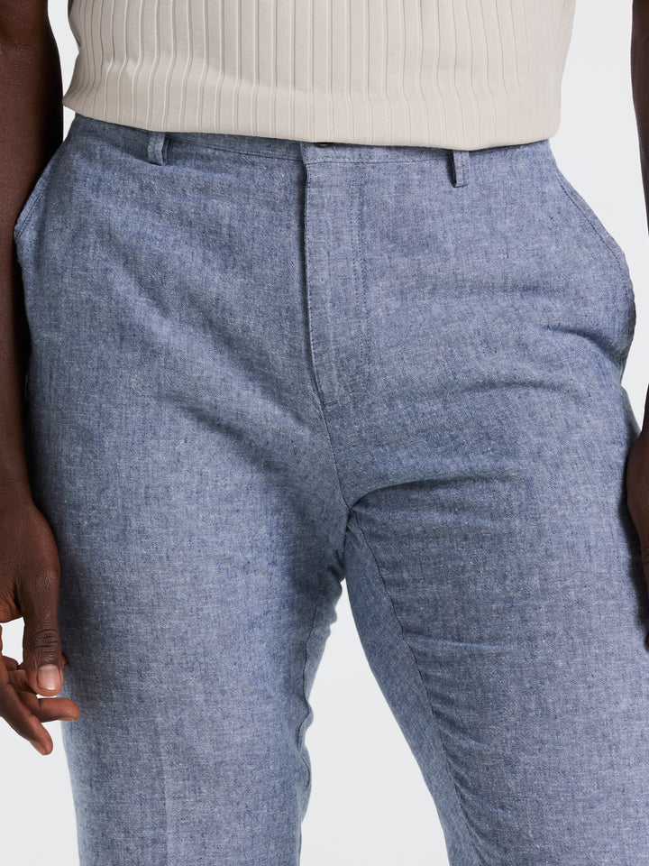 Slim Fit Flat Front Chino Pant (Bay Blue) 