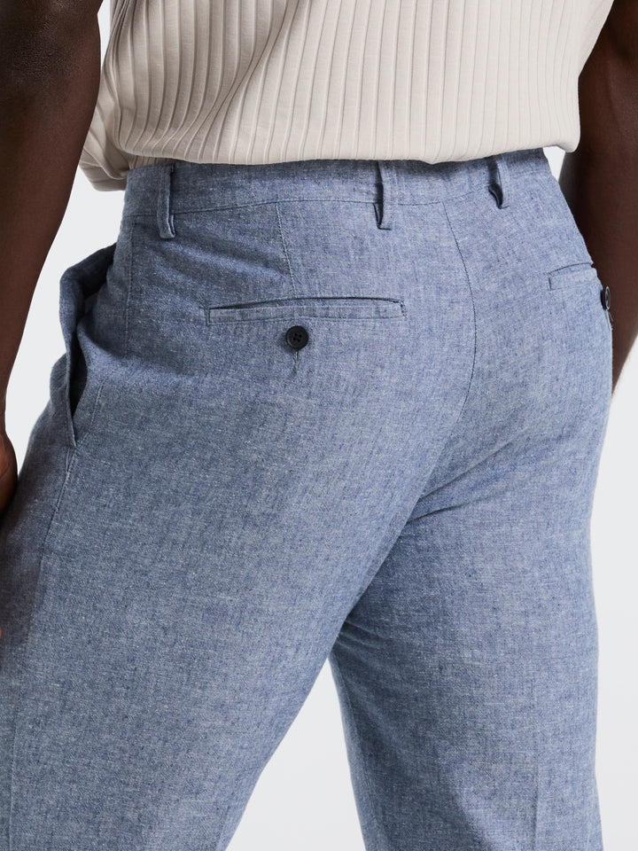 Slim Fit Flat Front Chino Pant (Bay Blue) 