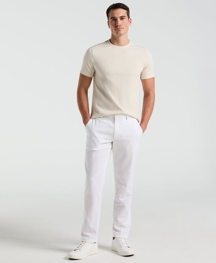 Slim Fit Flat Front Chino Pant (Bright White) 