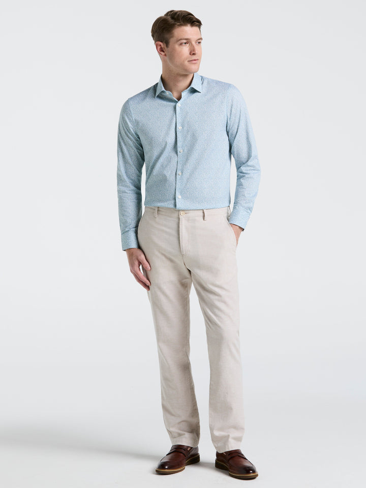 Slim Fit Flat Front Chino Pant (Natural Linen) 