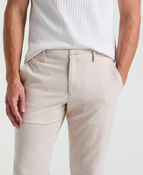 Slim Fit Flat Front Chino Pant (Natural Linen) 