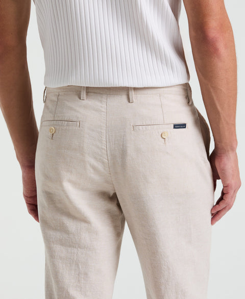 Slim Fit Flat Front Chino Pant (Natural Linen) 