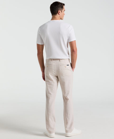 Slim Fit Flat Front Chino Pant (Natural Linen) 