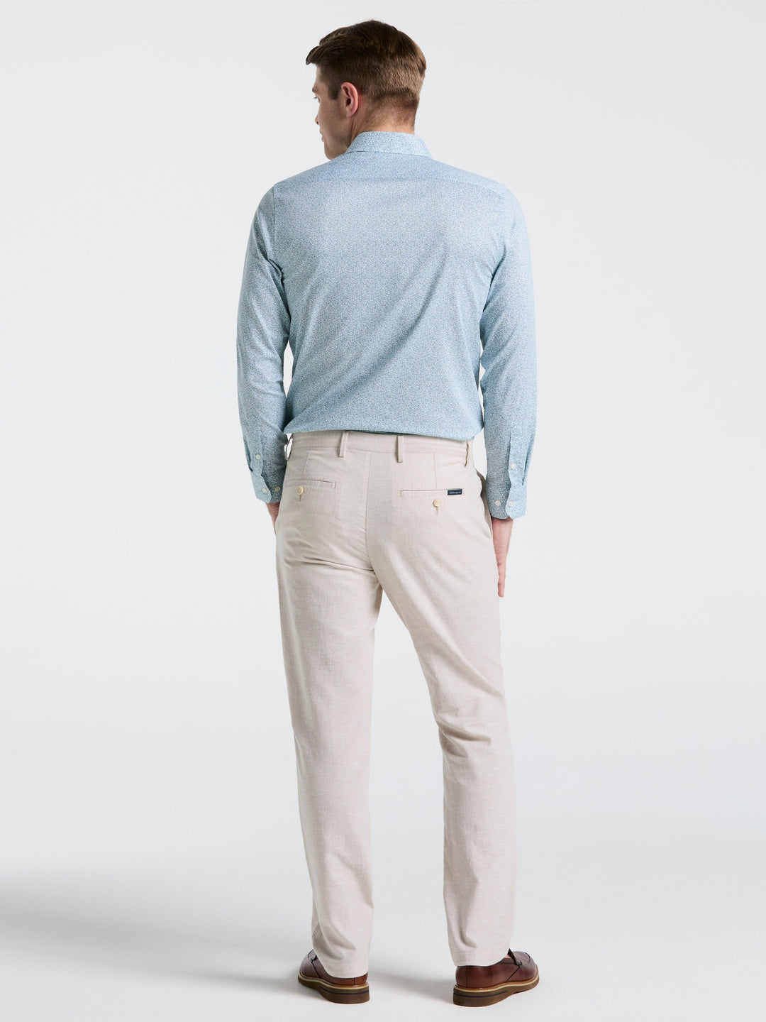 Slim Fit Flat Front Chino Pant (Natural Linen) 