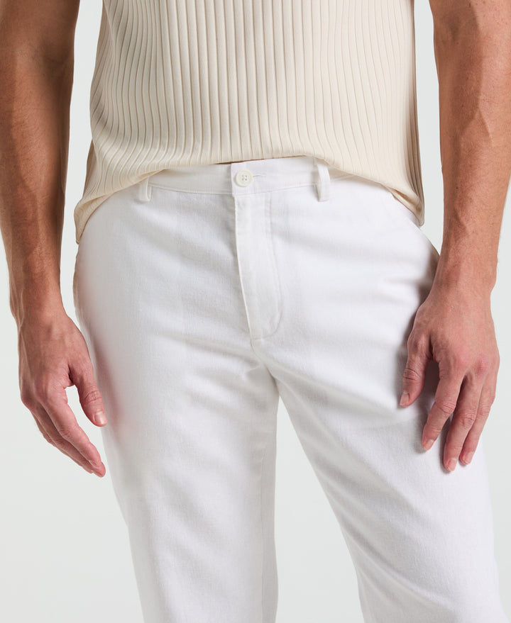 Slim Fit Flat Front Chino Pant (Bright White) 