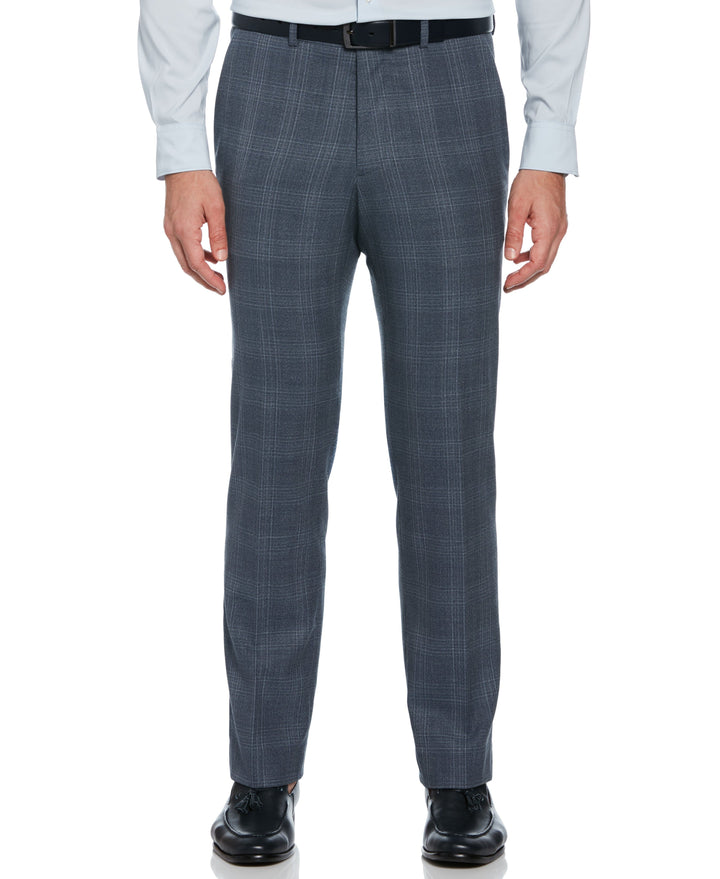 Slim Fit Flat Front Textured Pant (Vintage Blue) 