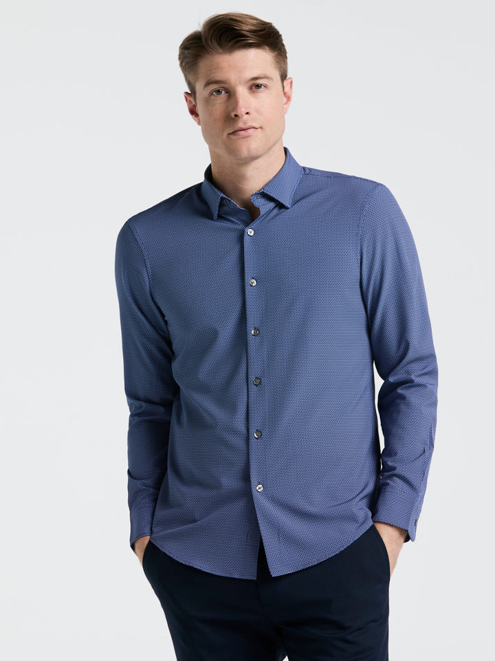 Slim Fit Float Pattern Shirt (Blue Depths) 