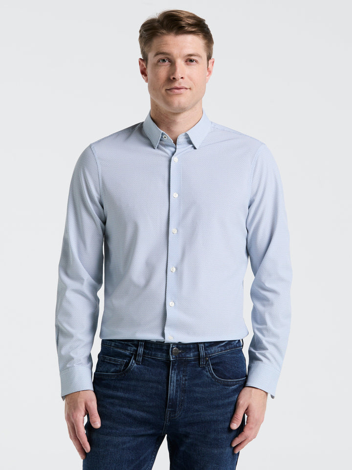Slim Fit Float Pattern Shirt (Blue Mirage) 