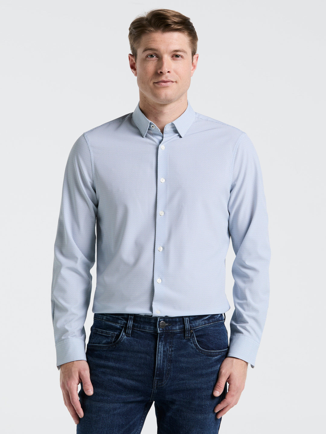 Slim Fit Float Pattern Shirt (Blue Mirage) 