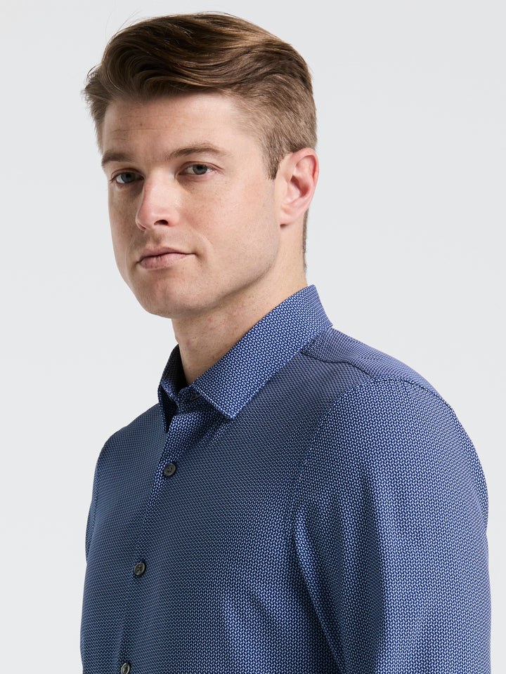 Slim Fit Float Pattern Shirt (Blue Depths) 