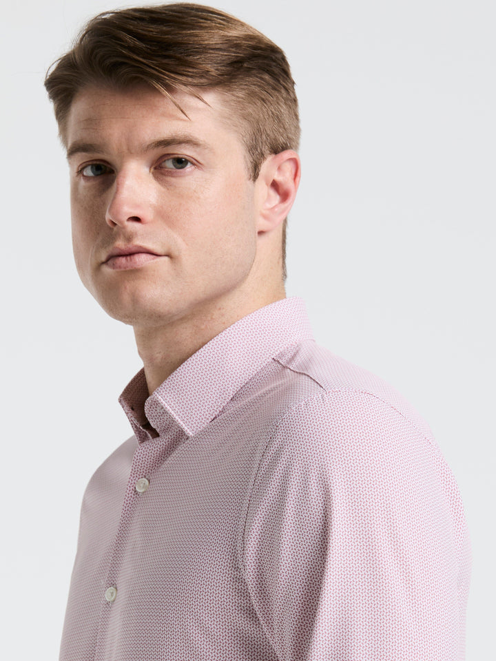 Slim Fit Float Pattern Shirt (Withered Rose) 