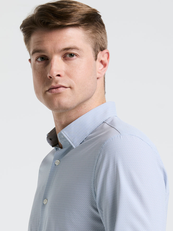 Slim Fit Float Pattern Shirt (Blue Mirage) 