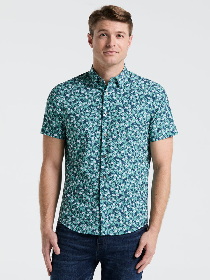 Slim Fit Floral Print Shirt (Wasabi) 