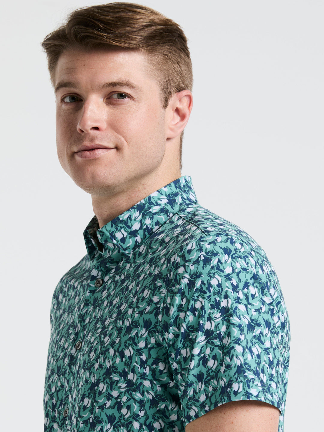 Slim Fit Floral Print Shirt (Wasabi) 
