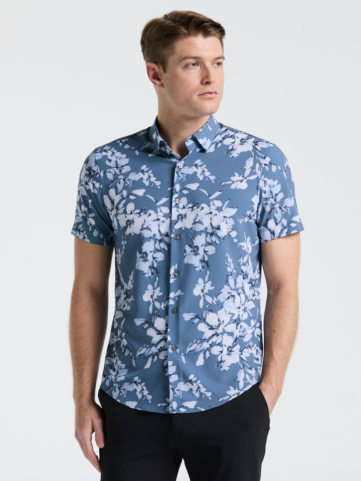 Slim Fit Floral Shirt (Blue Mirage) 