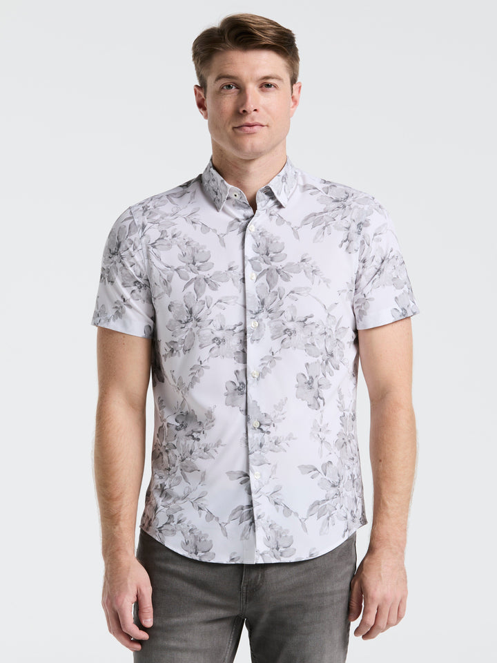 Slim Fit Floral Shirt (Bright White) 