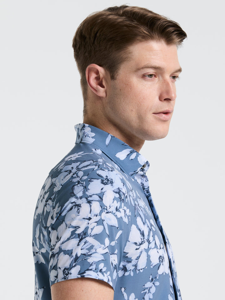 Slim Fit Floral Shirt (Blue Mirage) 