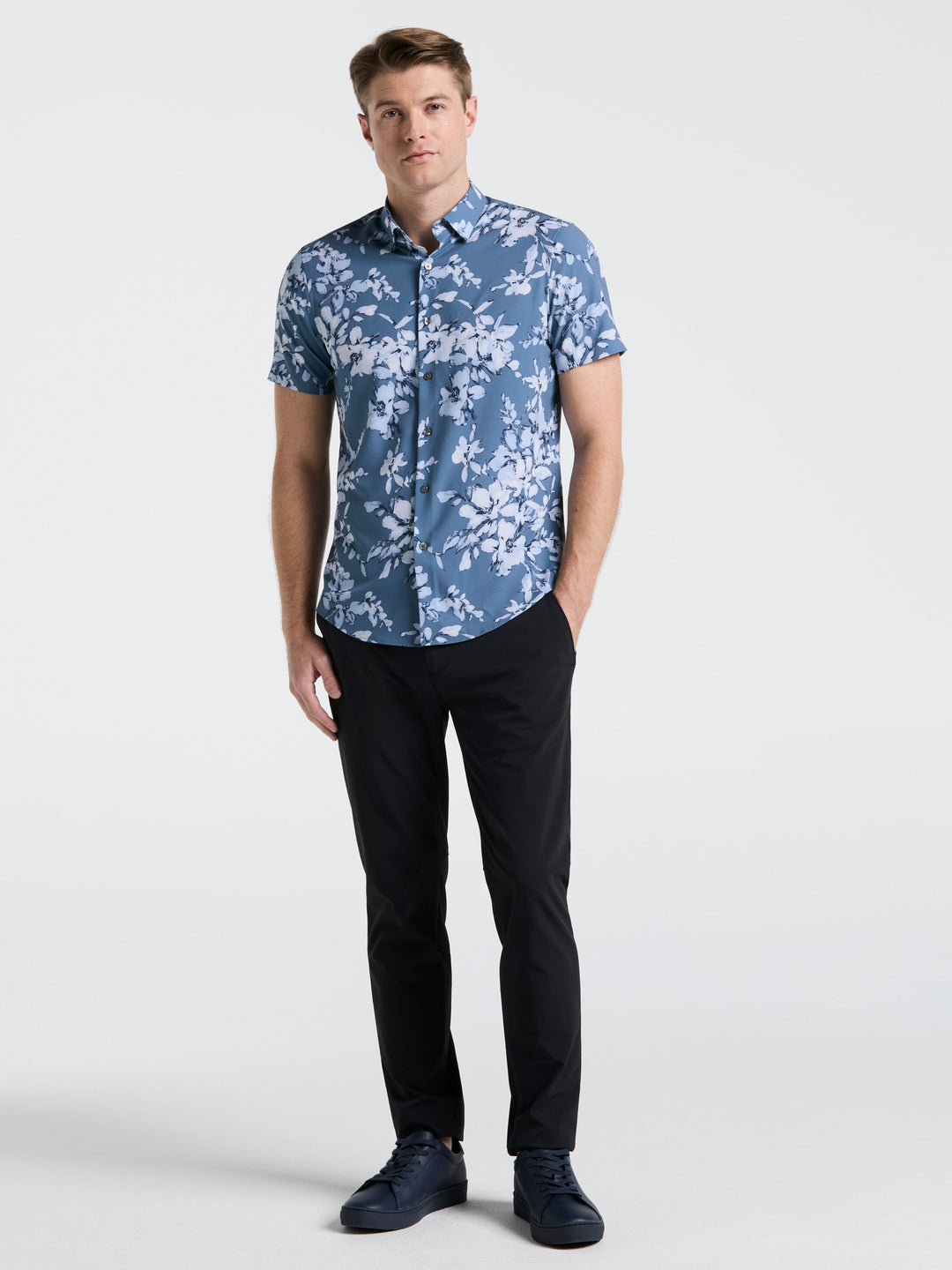 Slim Fit Floral Shirt (Blue Mirage) 