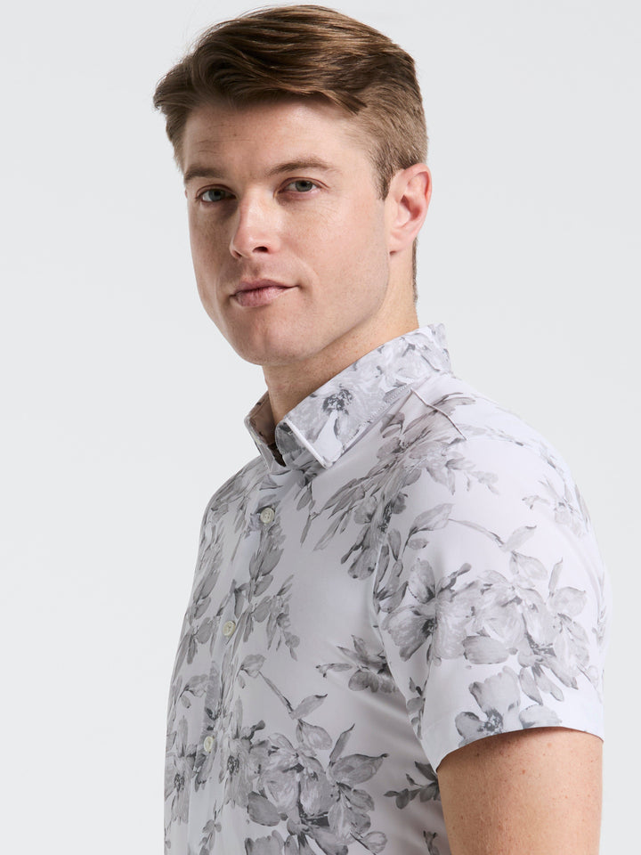 Slim Fit Floral Shirt (Bright White) 