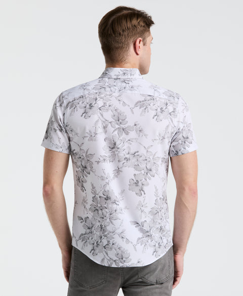 Slim Fit Floral Shirt (Bright White) 