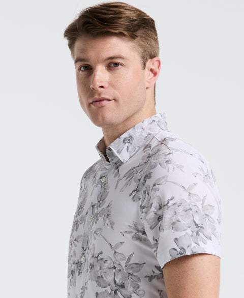 Slim Fit Floral Shirt (Bright White) 