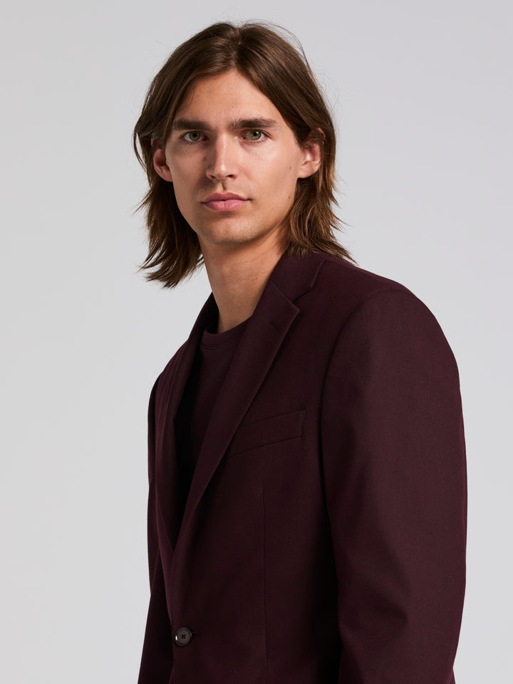Slim Gabardine Jacket (Wine) 