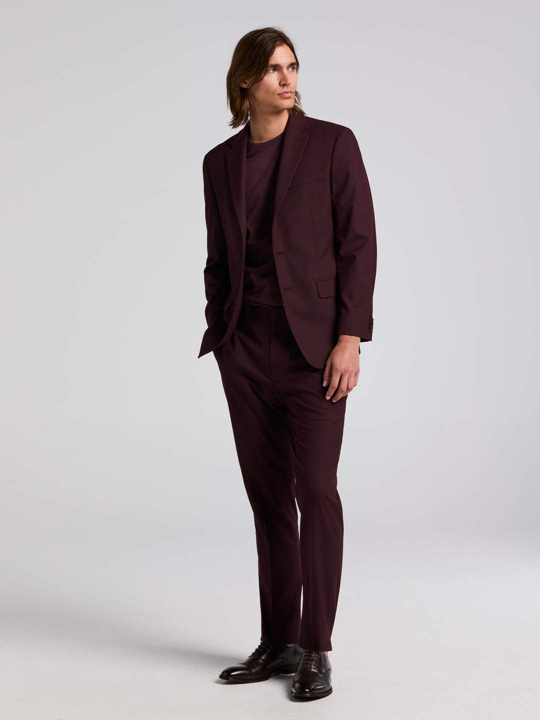 Slim Gabardine Jacket (Wine) 