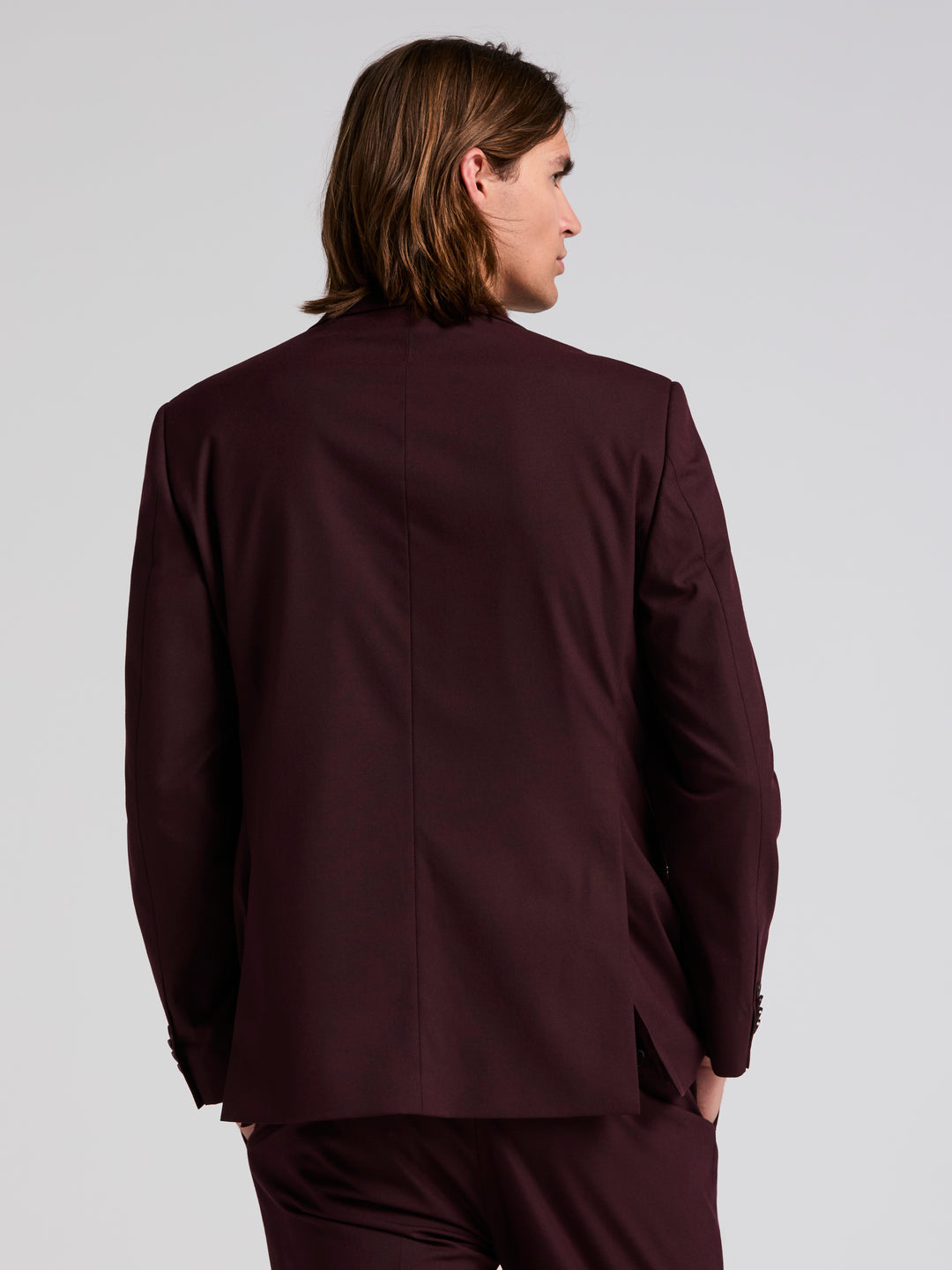 Slim Gabardine Jacket (Wine) 