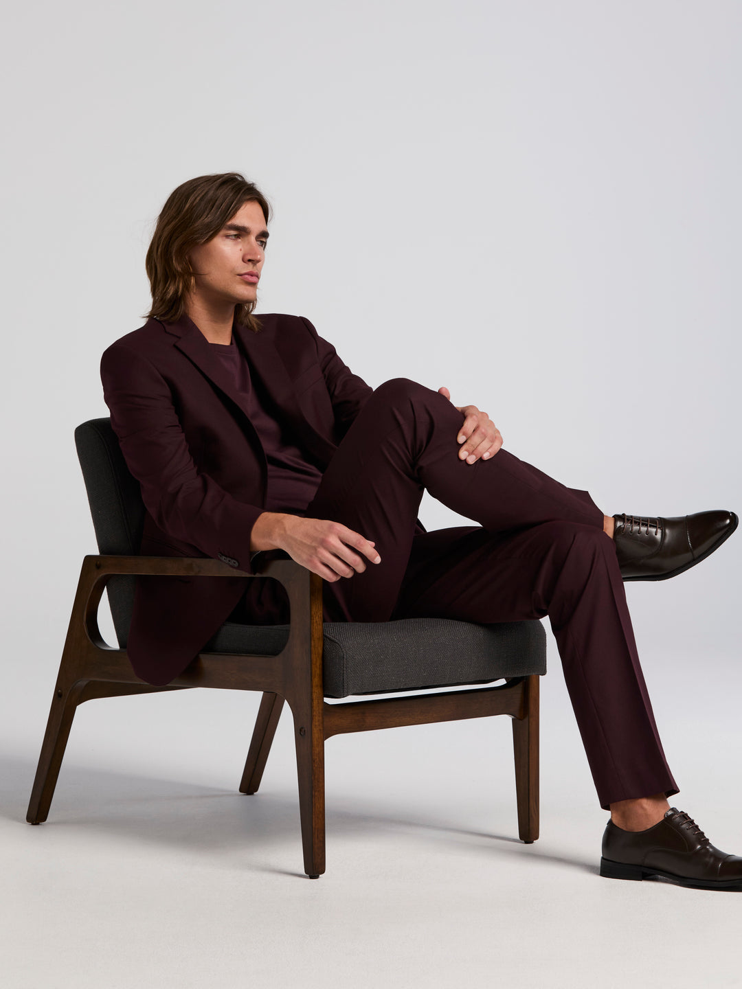 Slim Gabardine Jacket (Wine) 