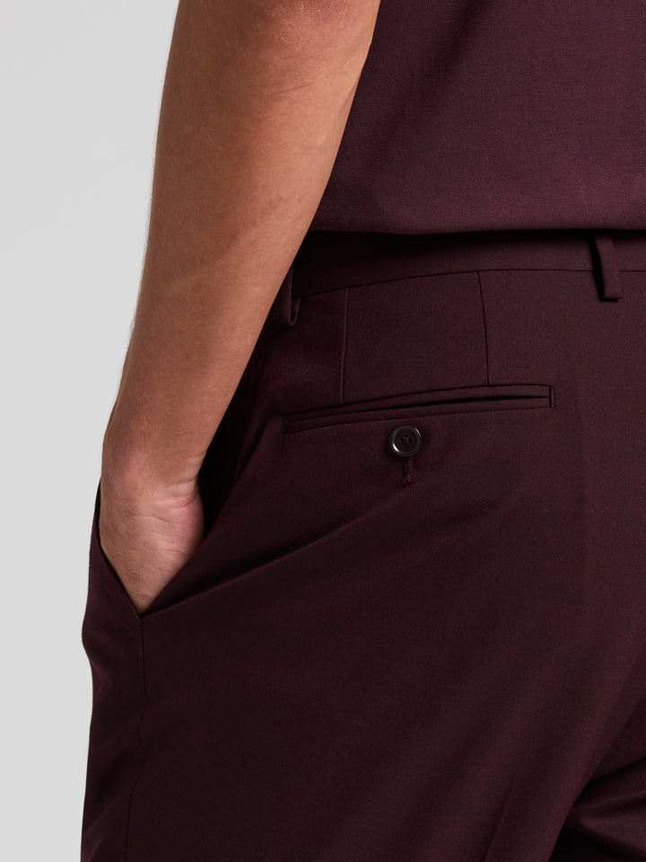 Slim Fit Performance Gabardine Pant (Wine) 