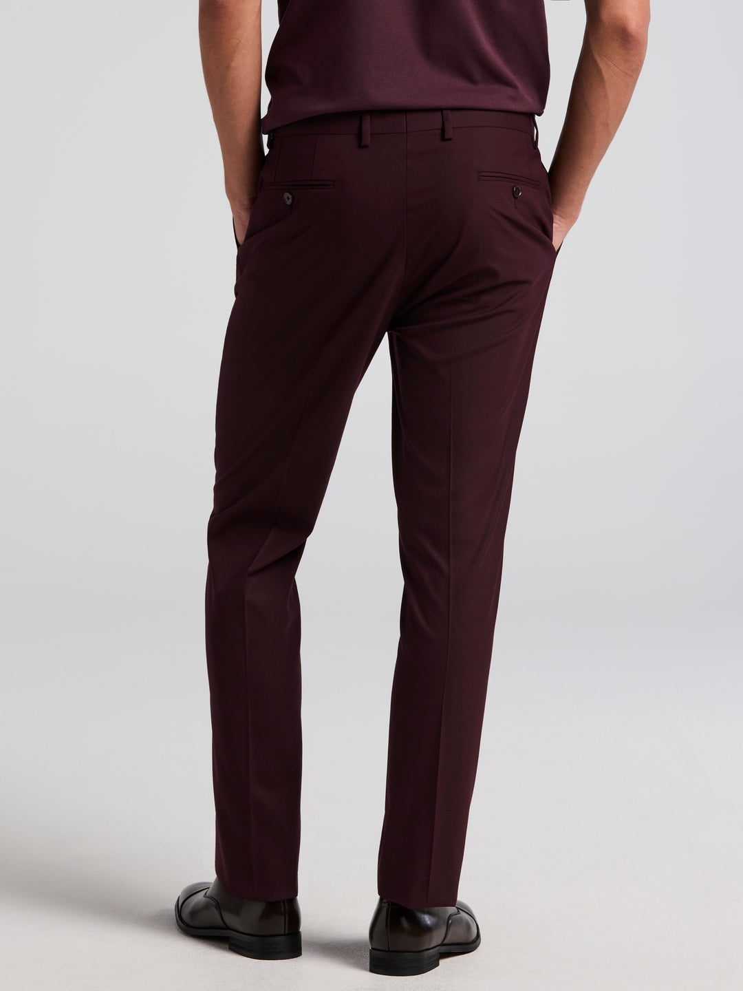 Slim Fit Performance Gabardine Pant (Wine) 