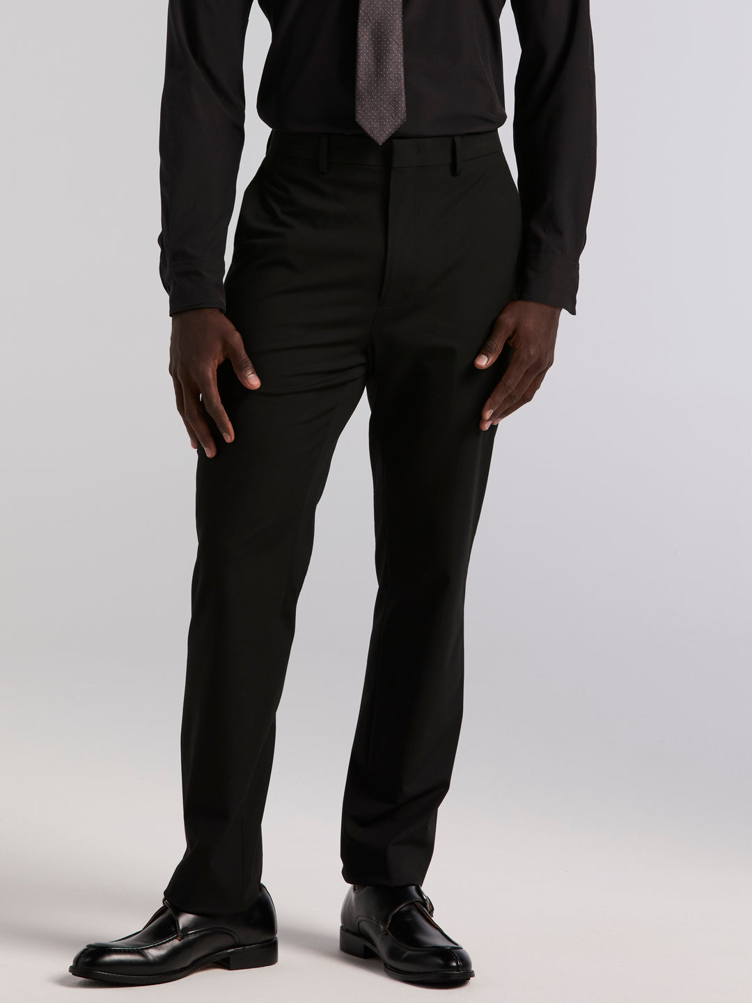 Slim Fit Gabardine Suit Pant (Black) 