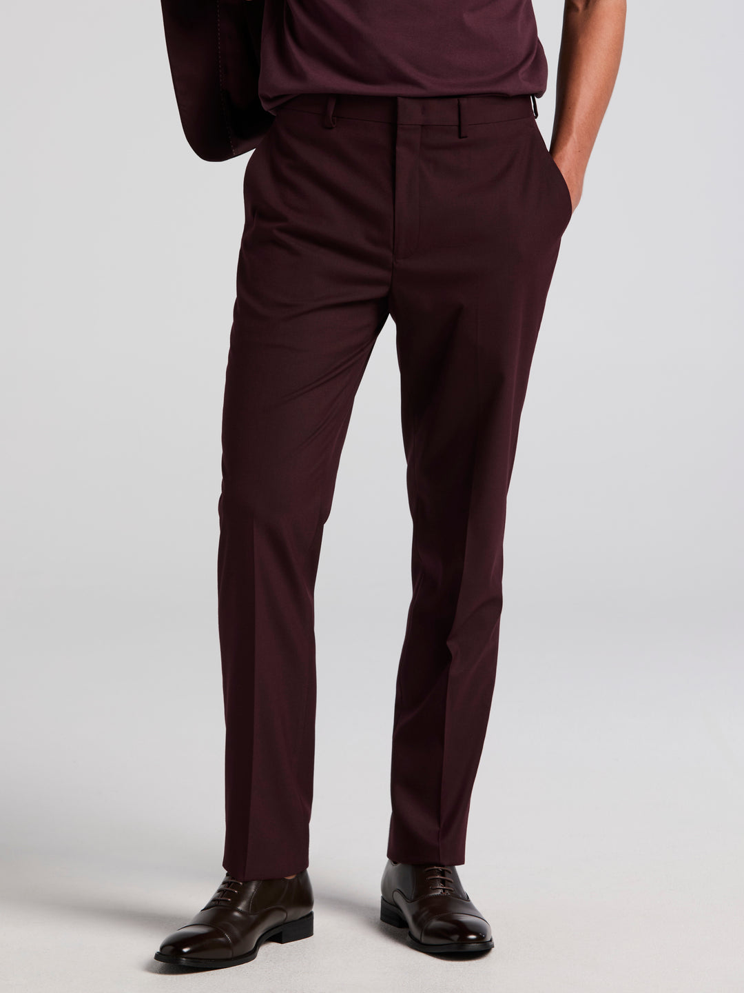 mens burgundy dress pants slim fit Perry Ellis Men's Gabardine Suit in Navy/blue, Size 33, Polyester/Elastane these pants are skinny W172026MonDay Courtney Love x Nasty Size:W30/30
