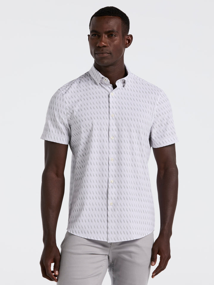 Slim Fit Geo Print Shirt (Bright White) 
