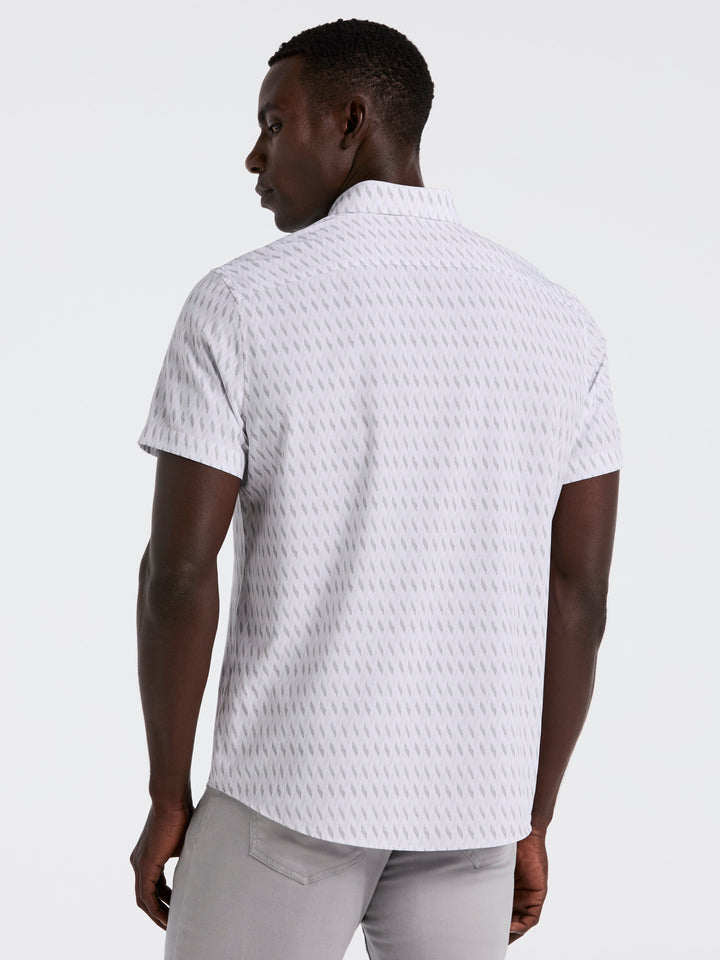 Slim Fit Geo Print Shirt (Bright White) 