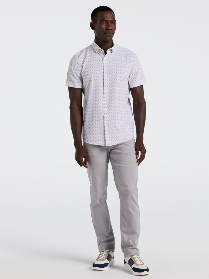Slim Fit Geo Print Shirt (Bright White) 