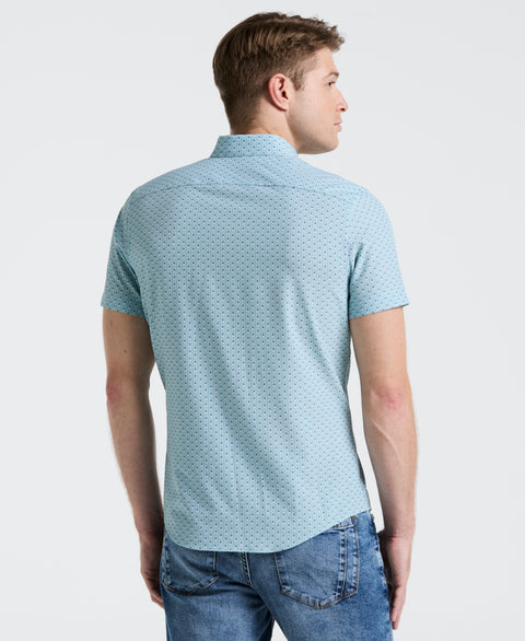 Slim Fit Geometric Stripe Shirt (Ether) 