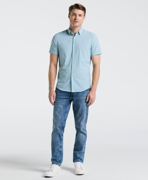 Slim Fit Geometric Stripe Shirt (Ether) 