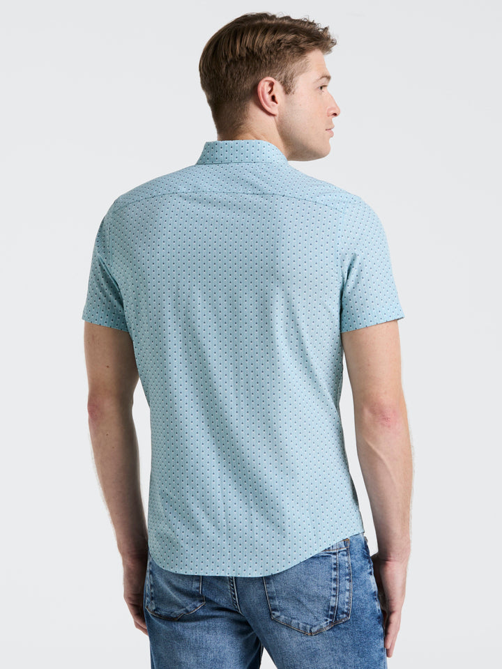 Slim Fit Geometric Stripe Shirt (Ether) 