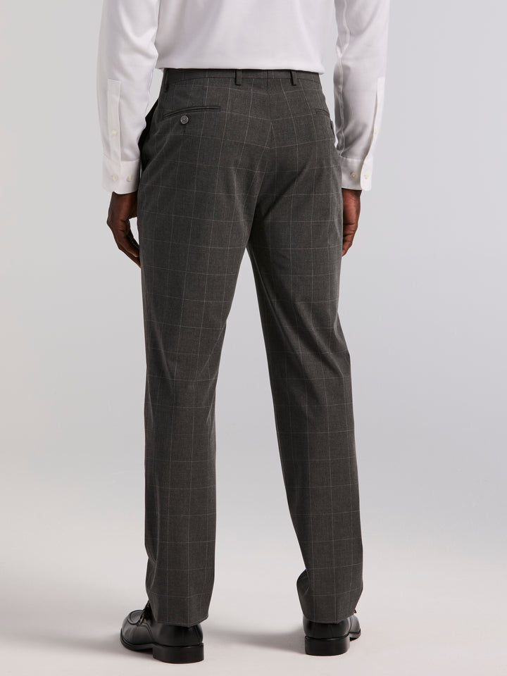 Slim Grey Windowpane Suit Pant (Grey) 