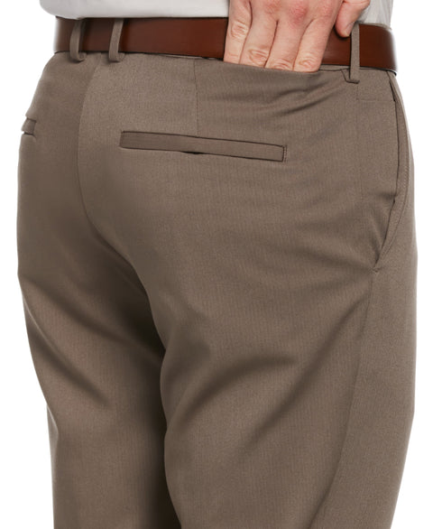 Slim Fit Herringbone Flat Front Suit Pant (Mushroom Grey) 
