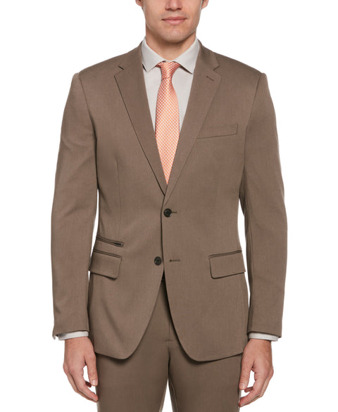 Slim Fit Herringbone Suit Jacket (Mushroom Grey) 