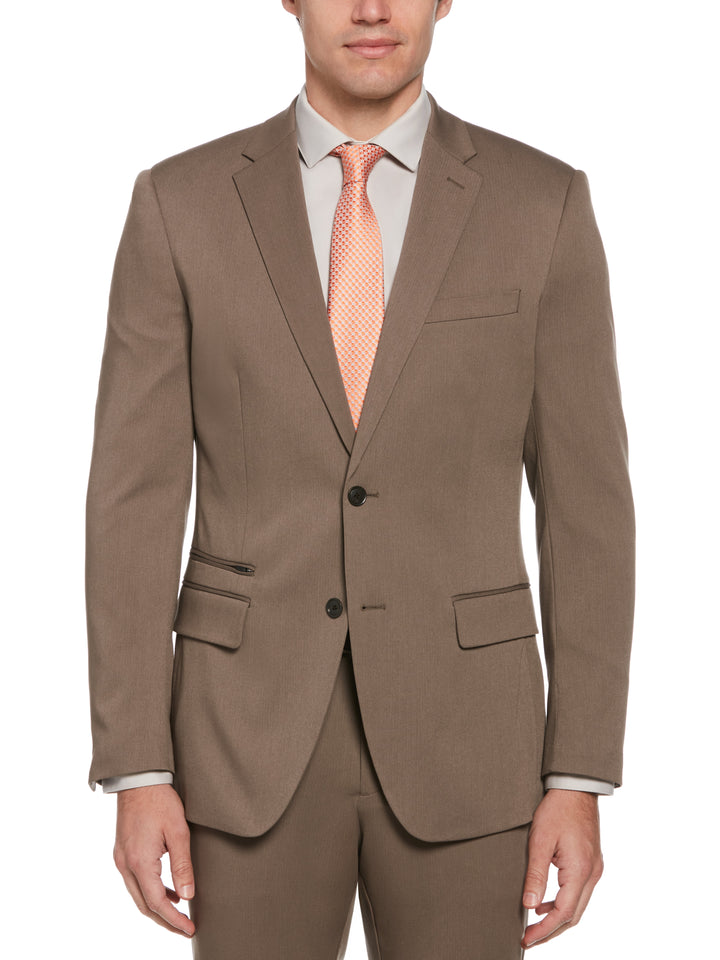 Slim Fit Herringbone Suit Jacket (Mushroom Grey) 
