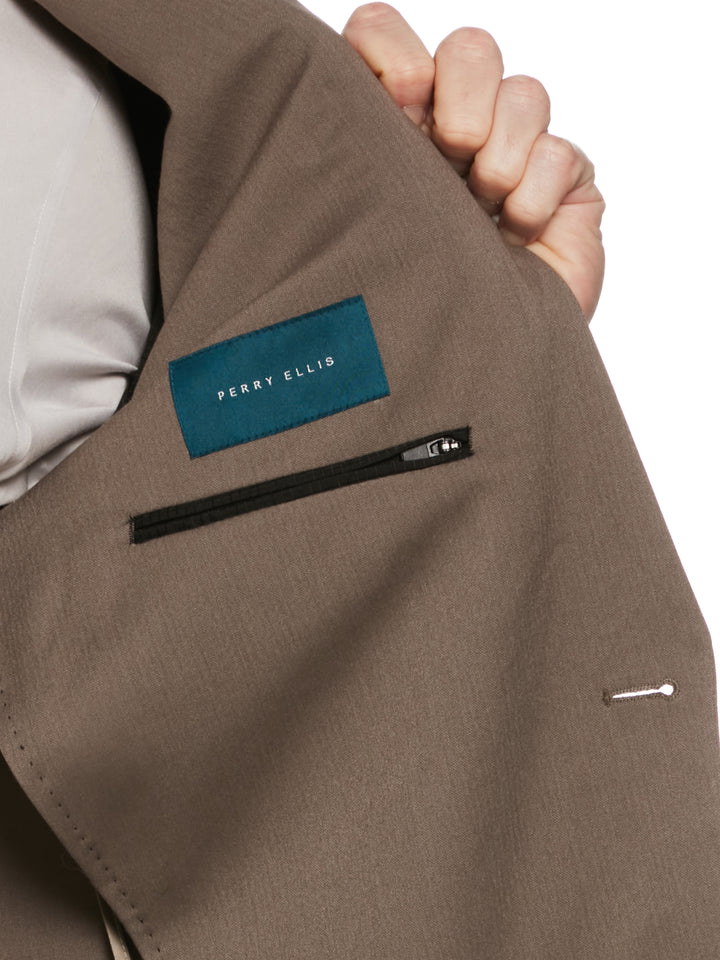 Slim Fit Herringbone Suit Jacket (Mushroom Grey) 
