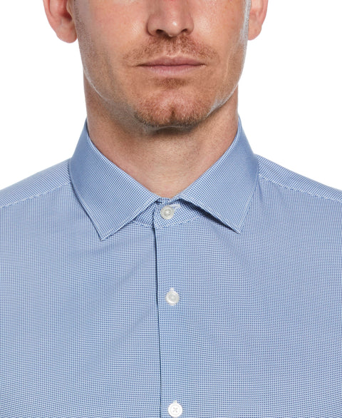 4-Way Stretch Navy Houndstooth Shirt (Navy) 